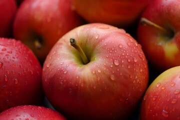 close up of delisious fresh red apples, red apples in the market, fruits, health, healtyhy food