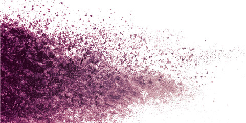 Obraz premium Acai powder flying, isolated on white background and texture. Face powder flying isolated on white background