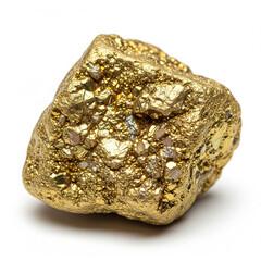 Vibrant Golden Ore With Visible Facets And Shadow Effect