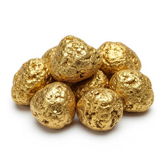 Vibrant Golden Ore With Visible Facets And Shadow Effect