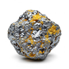 Rough Gold And Silver Nugget On Isolated White Background