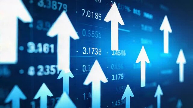 Upward trend financial data graphic