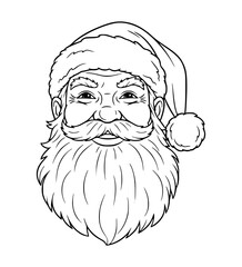 Proud (Victory) Santa Face Line Art