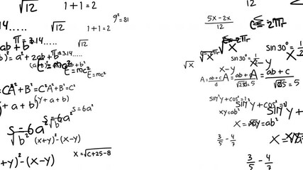 math formulas on background. Math calculations functions equations. Matrix made up of formulas - Powered by Adobe