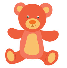 Cute cartoon hand drawn vector teddy bear clipart.