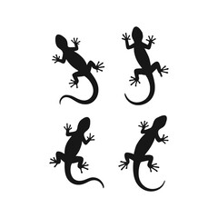 Elegant Gecko Silhouettes: Versatile Vector Graphics for Design Projects