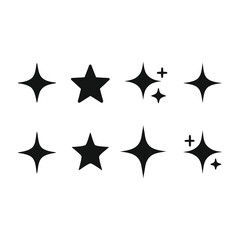 Sparkling Star Icons: Perfect for Design Projects & Websites