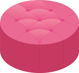 leather button tufted ottoman vector art illustration