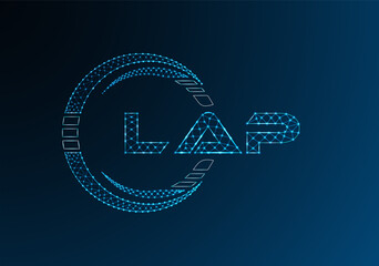LAP low poly letter logo vector design. LAP lower poly logo design. Low poly logo.