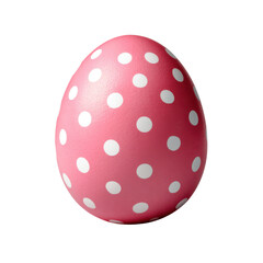  Pink Polka Dot Easter Egg, Decorated for Spring Celebration, Isolated on Transparent Background