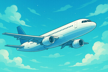 Fototapeta premium 飛行機のイラスト