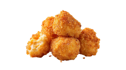 Crispy Mac and Cheese Bites on Transparent Background