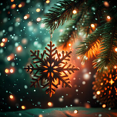 Fototapeta premium falling snow on white seasonal background