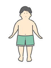 水着を着た男の子のイラスト　子ども　プール