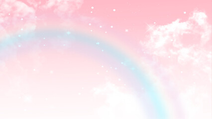 A beautiful pink sky with white clouds. The sky is a perfect backdrop for a beautiful image. Vector art