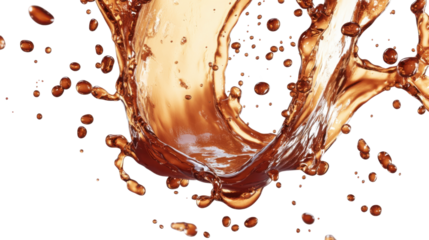 cola splash on white background