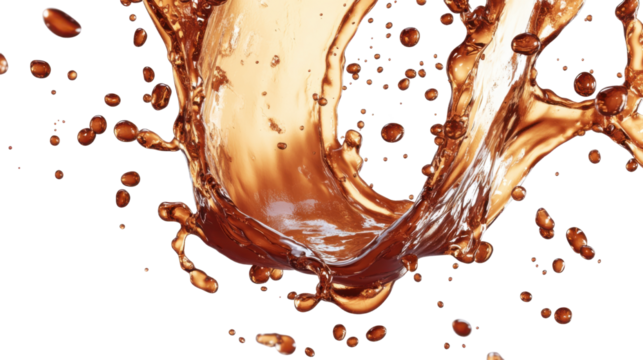 cola splash on white background