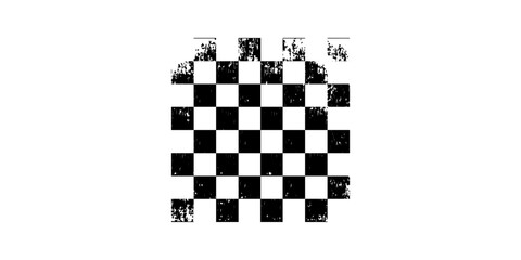 Racing flag grunge design of vector car race sport, auto rally and motocross.
