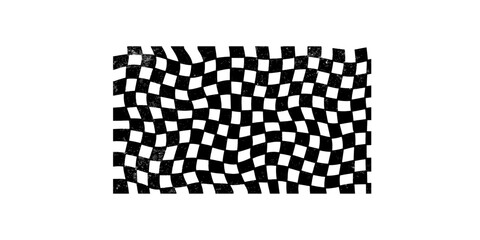 Racing flag grunge design of vector car race sport, auto rally and motocross.