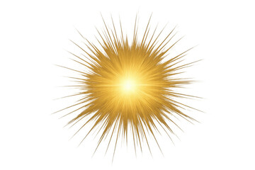 Golden light effect shining brightly on a transparent background, creating a vibrant and eye-catching visual