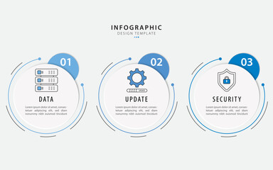 Infographic technology template. 3 Step timeline journey. Process diagram, 3 options on white background, Infograph elements, business, education, modern vector illustration