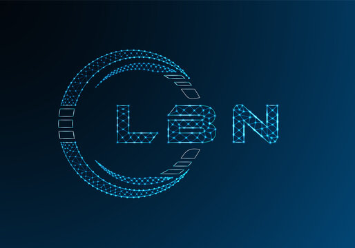 LBN low poly letter logo vector design. LBN lower poly logo design. Low poly logo.