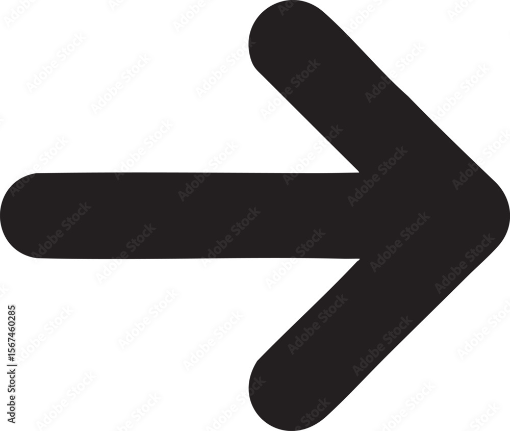 Poster sleek black arrow pointing right for navigation and direction - a modern symbol for forward movement