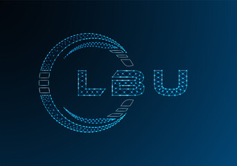 LBU low poly letter logo vector design. LBU lower poly logo design. Low poly logo.