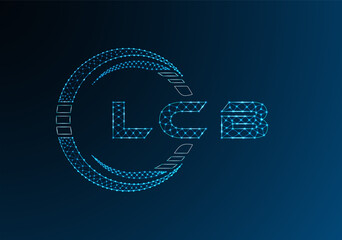 LCB low poly letter logo vector design. LCB lower poly logo design. Low poly logo.