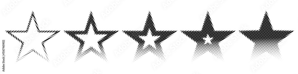 Aufkleber stars dotted collage element pointilize vector, creating a unique, textured effect for celestial or 