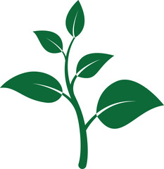 Fototapeta premium Medium plant icon showing leafy growth representing natural product growth or green farming progress with transparent background