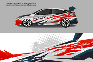 Car wrap graphic racing abstract background for wrap and vinyl sticker premium EPS 10