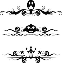 Halloween Classical baroque ornament. decorative element filigree. Vector