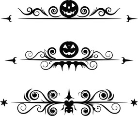 Halloween Classical baroque ornament. decorative element filigree. Vector