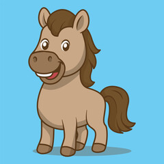 Cartoon Illustration of a Horse