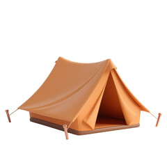 A brown camping tent isolated on transparent background