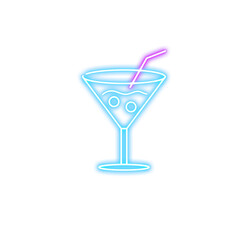 Neon Cocktail Drink Icon