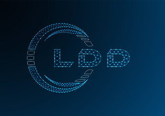 LDD low poly letter logo vector design. LDD lower poly logo design. Low poly logo.