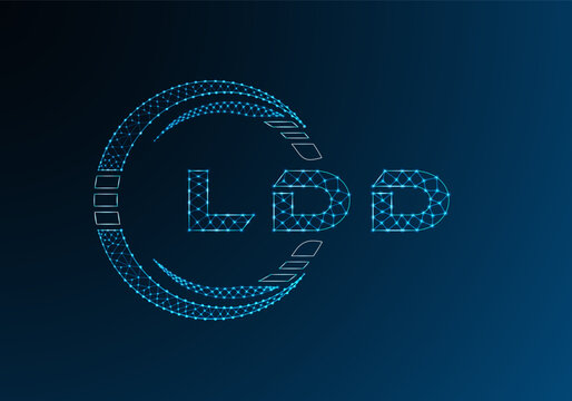 LDD low poly letter logo vector design. LDD lower poly logo design. Low poly logo.