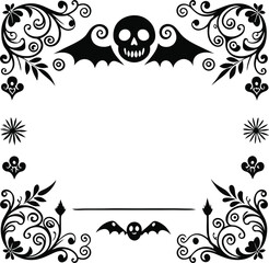 Halloween Classical baroque ornament. decorative element filigree. Vector