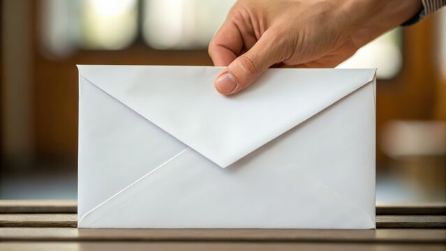 Hand reaches for white envelope symbolizing communication and connection. This highlights importance of preventive measures in cancer screening