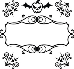 Halloween Classical baroque ornament. decorative element filigree. Vector