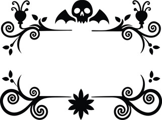 Halloween Classical baroque ornament. decorative element filigree. Vector