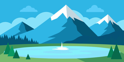 Serene Mountain Lake A Breathtaking Vista of Peaceful Nature