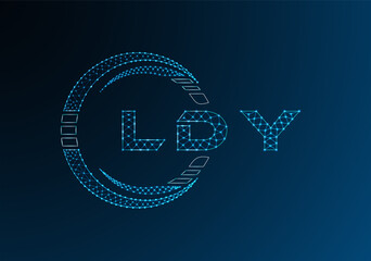 LDY low poly letter logo vector design. LDY lower poly logo design. Low poly logo.