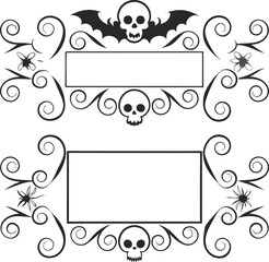 Halloween Classical baroque ornament. decorative element filigree. Vector
