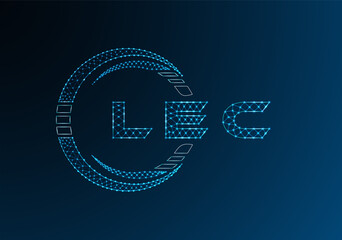 LEC low poly letter logo vector design. LEC lower poly logo design. Low poly logo.
