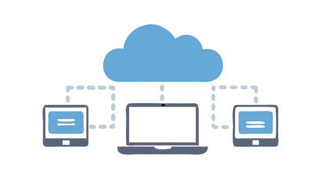 Access Your Files Anytime, Anywhere Multi-Device Cloud Storage  isolated on transparent background