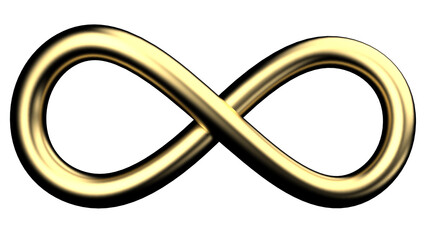 Golden Infinity sign, eternity icon	