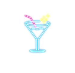 Neon Cocktail Drink Icon